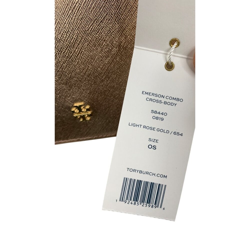 Tory Burch Emerson Combo Cross-Body Bag Rose Gold Adj Strap & Gold Hardware - Picture 2 of 14